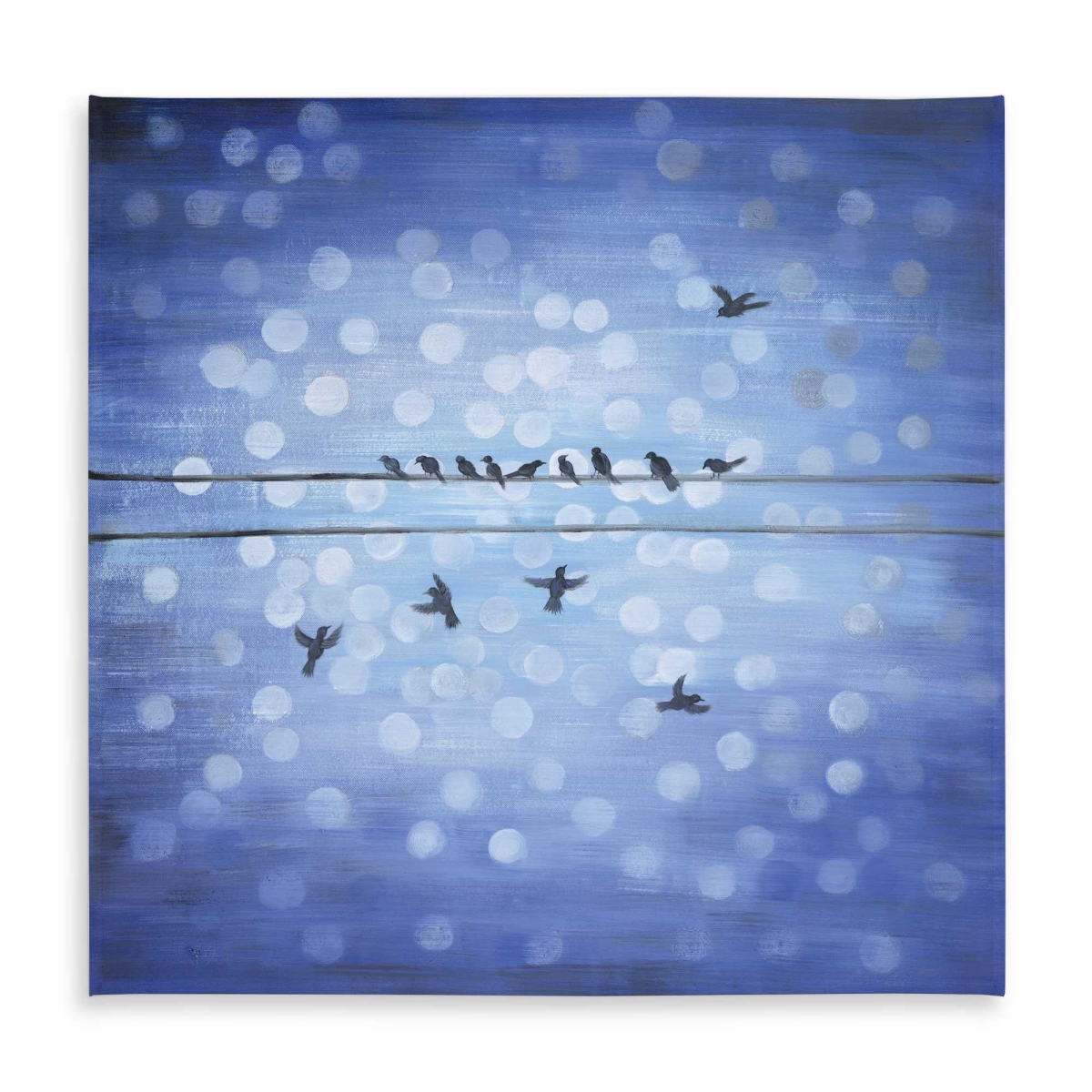 Picture of Begin Home Decor C1TC5858TB74XS 58 x 58 in. Birds on a Wire Tablecloth - Blue Sky Decor - Indoor & Outdoor