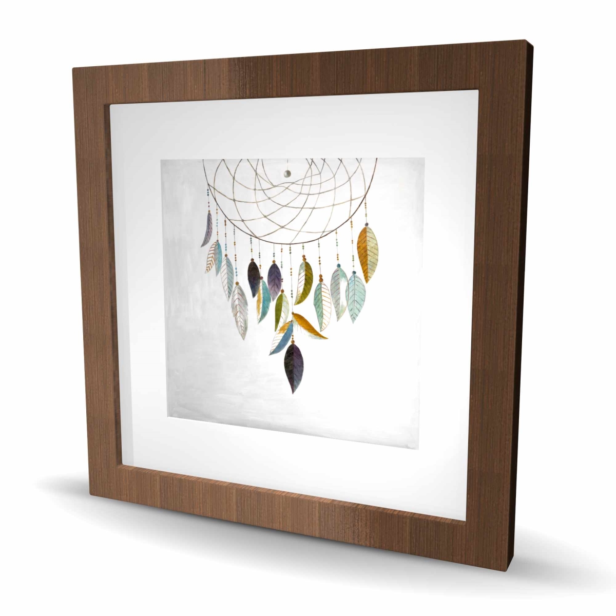 C1FM1616CMTE2P 16 x 16 in. Dreamcatcher with Feathers - Spirituality Wall Art Print