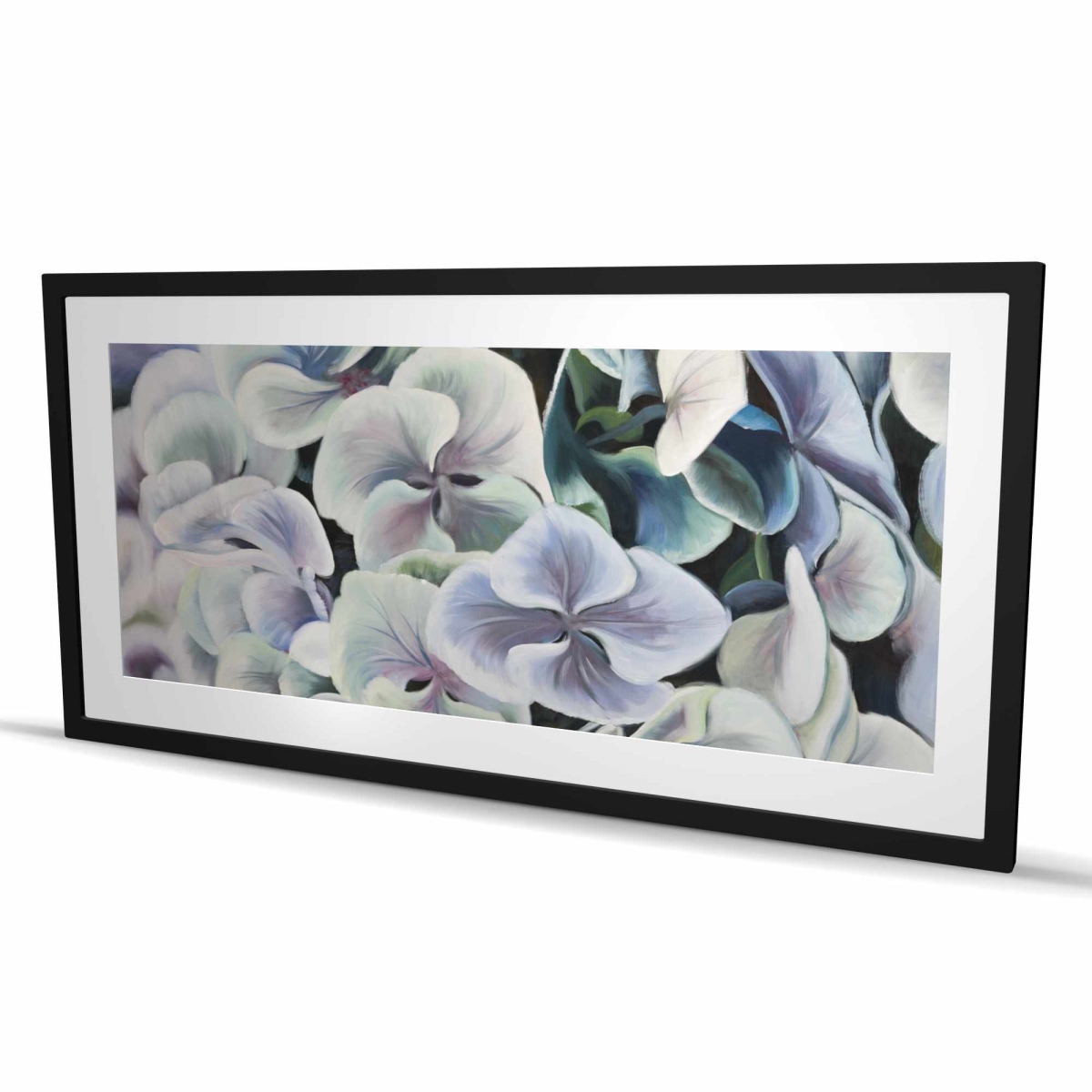C1FM2448HAEO7O 24 x 48 in. Colorful Hydrangea Flowers Framed Print - Bedroom Decor