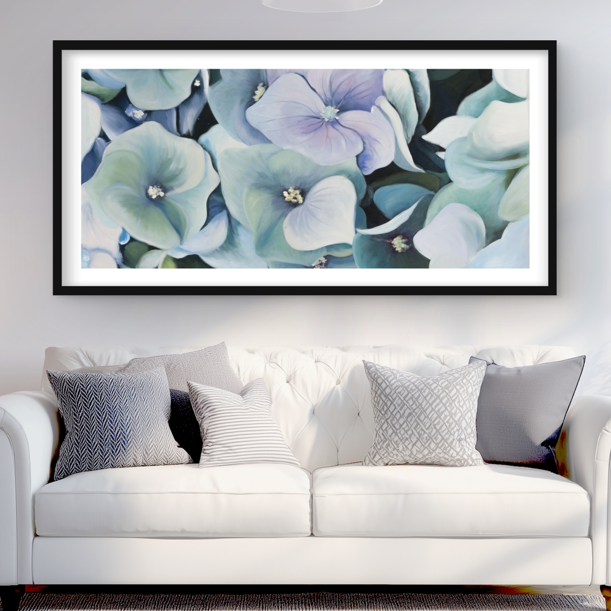 C1FM2448DD29VG 24 x 48 in. Hydrangea Plant - Bedroom Botanical Framed Print for Decor