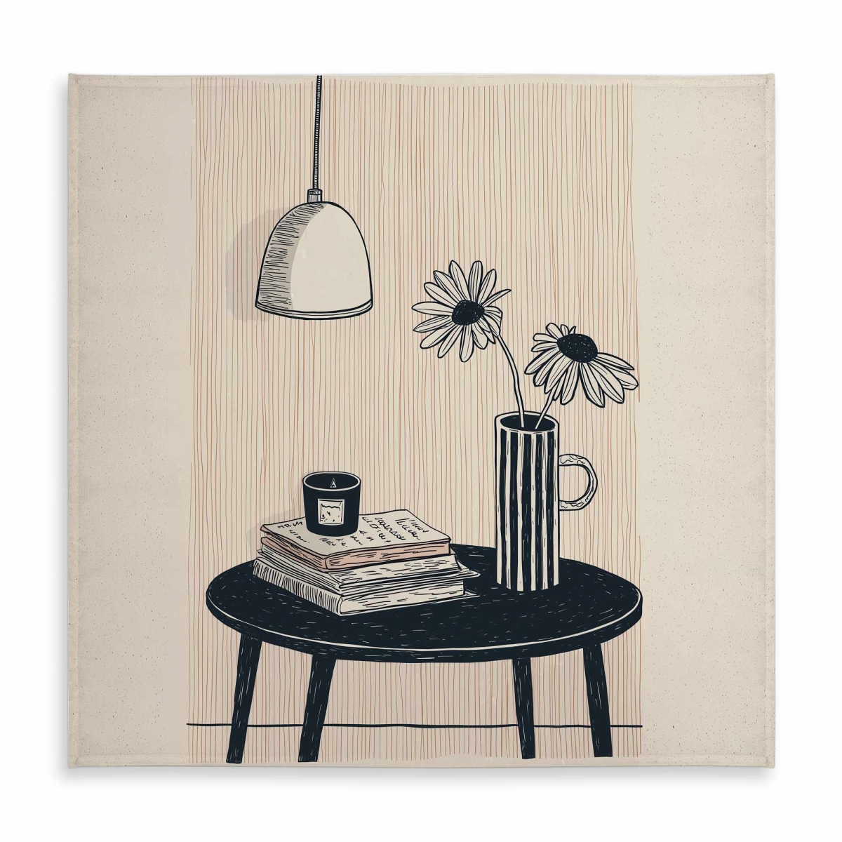 Picture of Begin Home Decor C1TC5858B3Q5U5 58 x 58 in. Rough Table - White Still Life Tablecloth for Home Decor