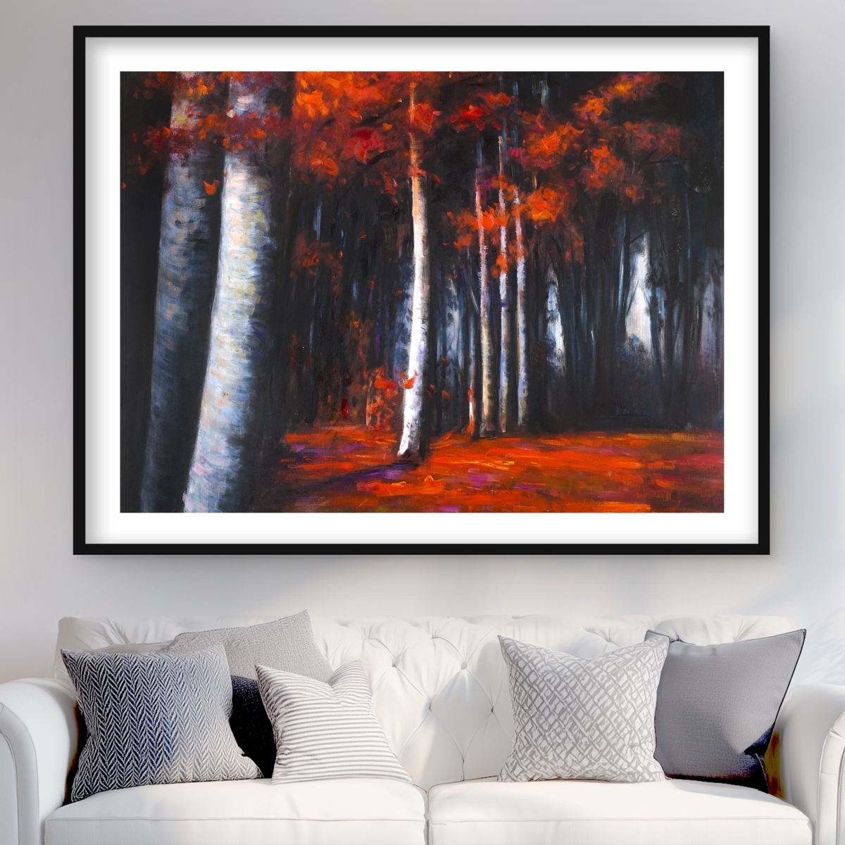 C1FM3648N0BTVN 36 x 48 in. Mysterious Forest - Framed Matted Print for Home Decor