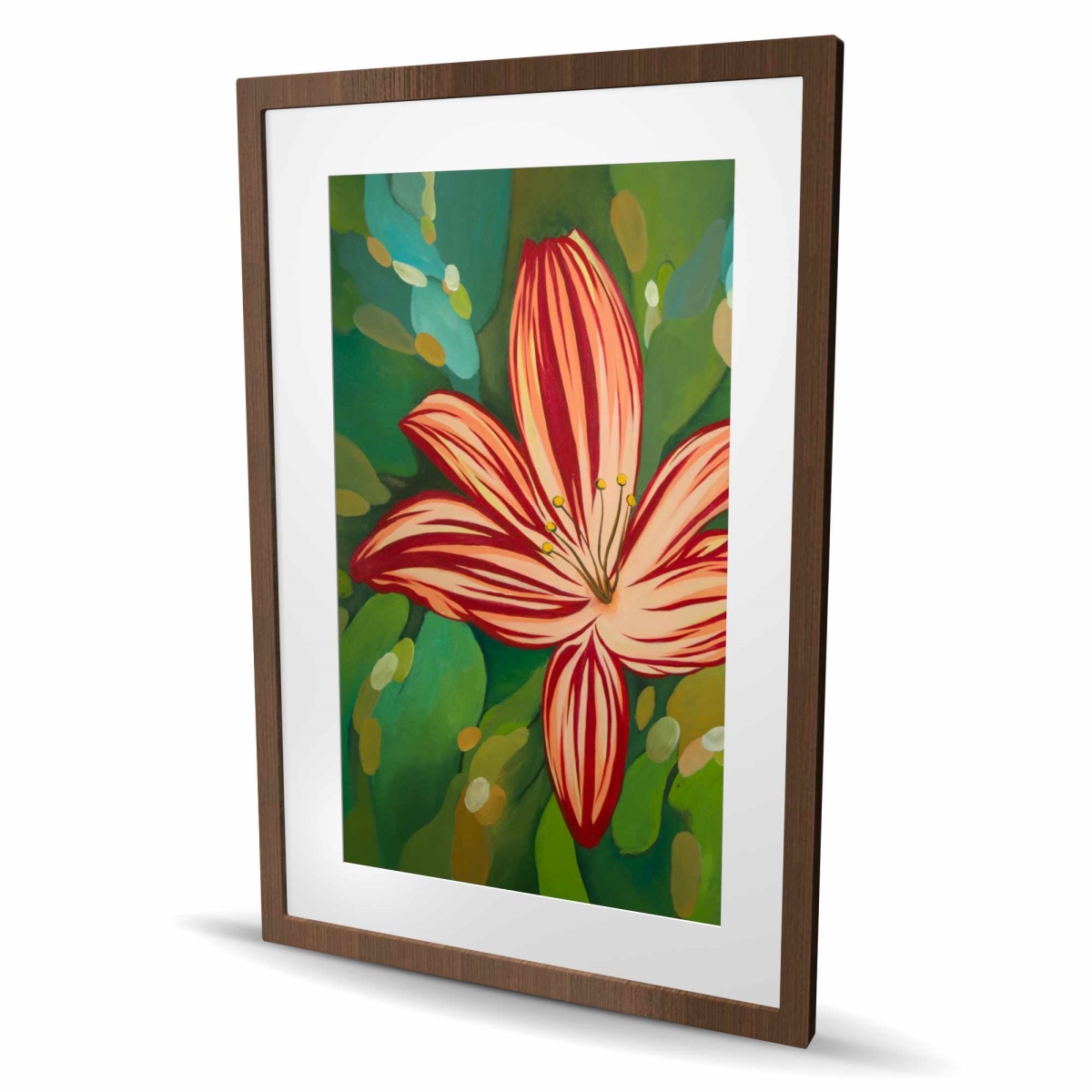 C1FM2436I0B1A8 24 x 36 in. Blaze Tiger Lilies - Botanical Floral Framed Print for Decor