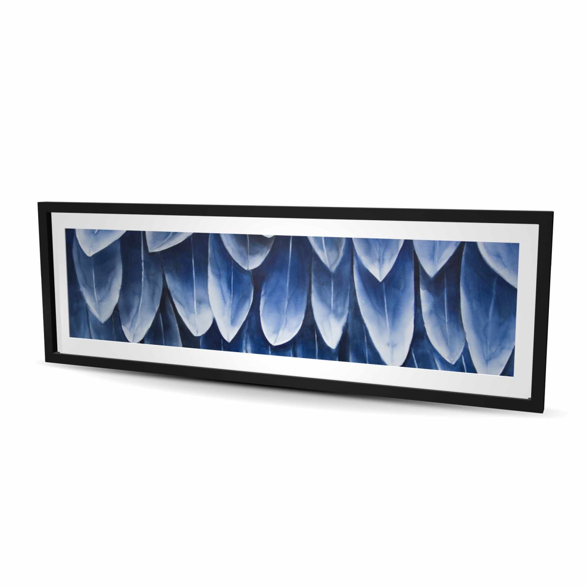 C1FM2060CU8HH3 20 x 60 in. Plumage Blue - Classic Blue Spiritual Framed Matted Print
