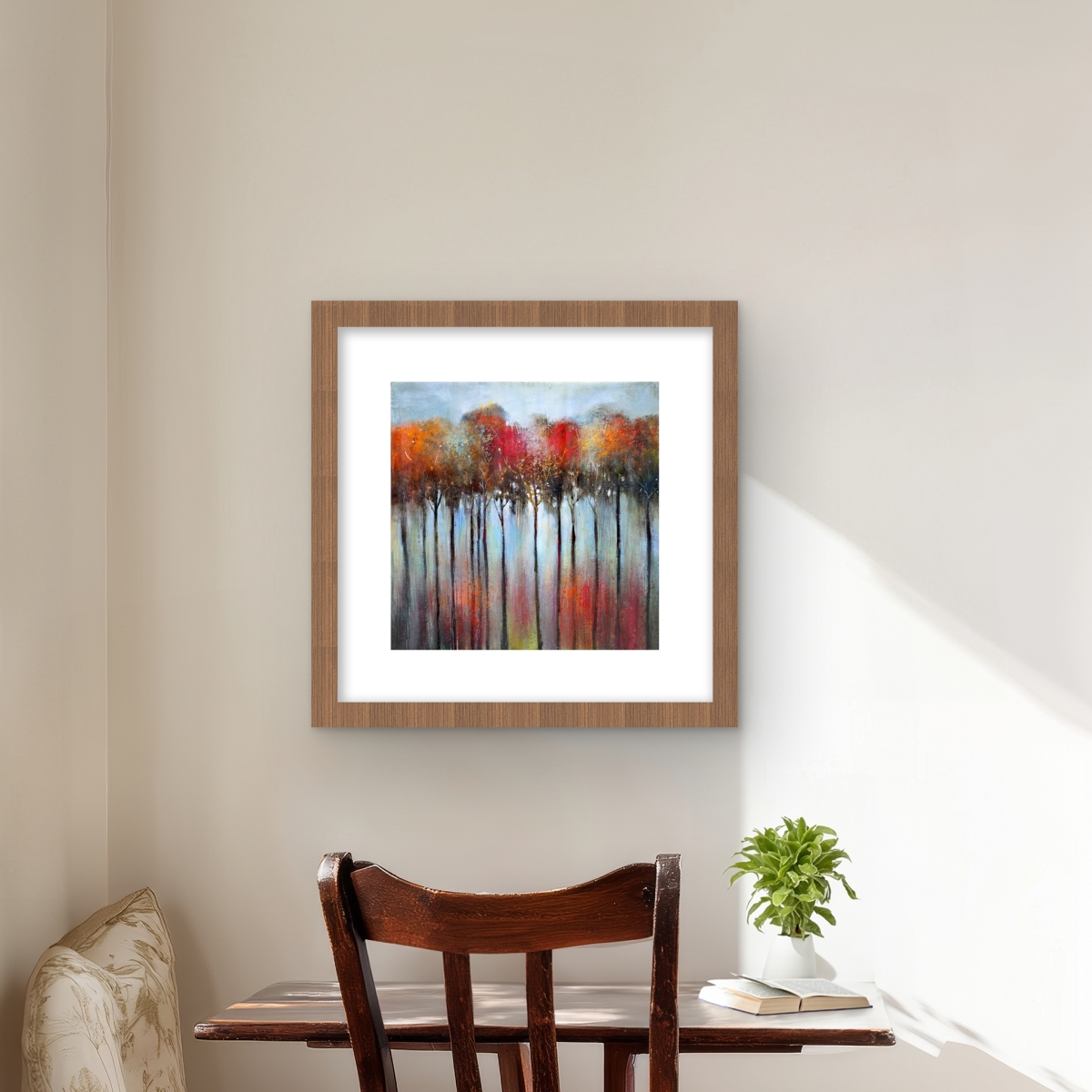 C1FM161653MKEZ 16 x 16 in. Abstract & Colorful Forest - Livingroom Trees Framed Print