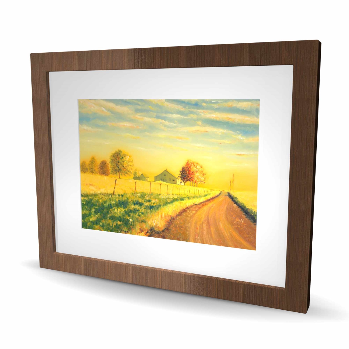 C1FM1620MH6PKF 16 x 20 in. In the Countryside - Livingroom Trees Framed Matted Print