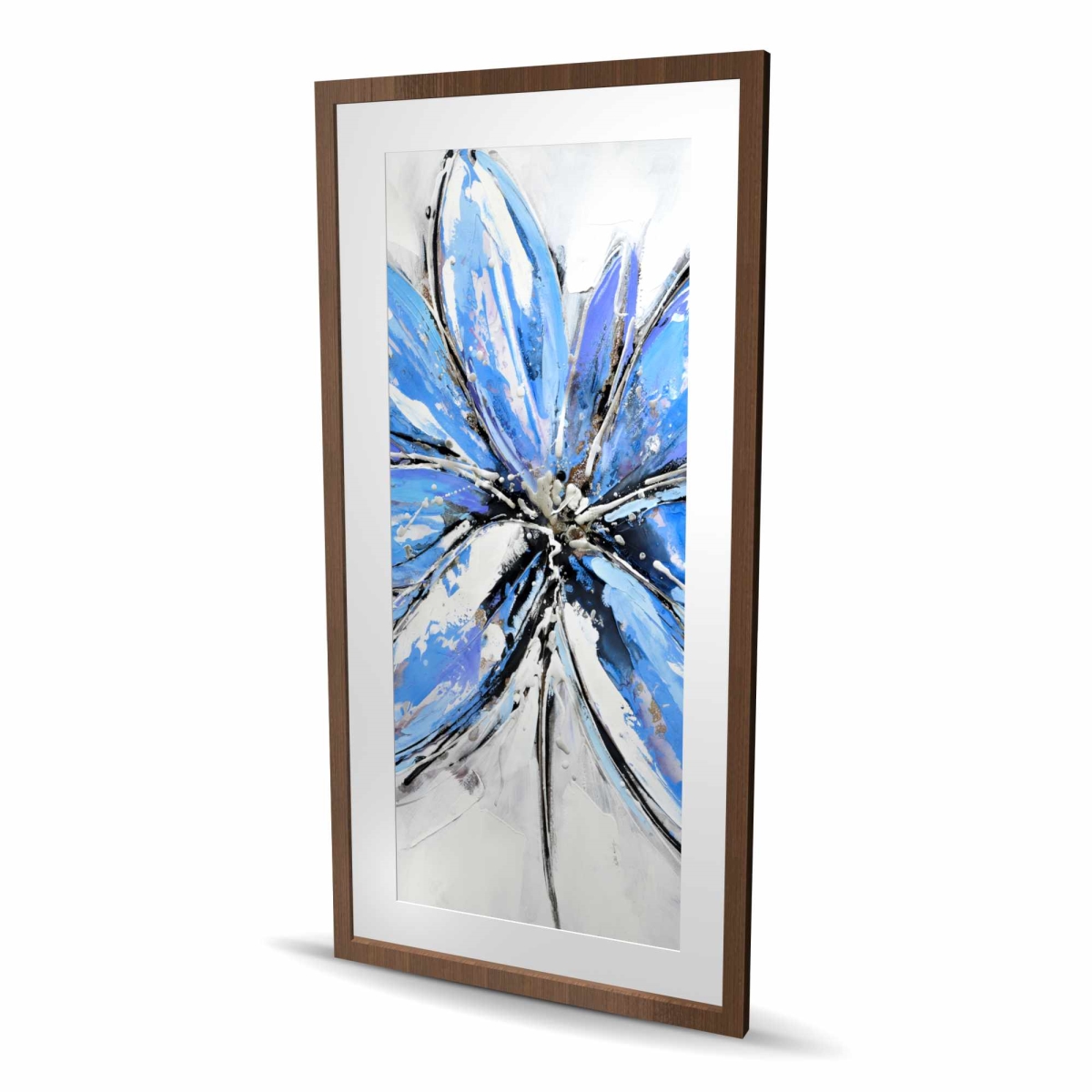 C1FM2448N59TV5 24 x 48 in. Blue Flower - Botanical Contemporary Framed Print for Decor