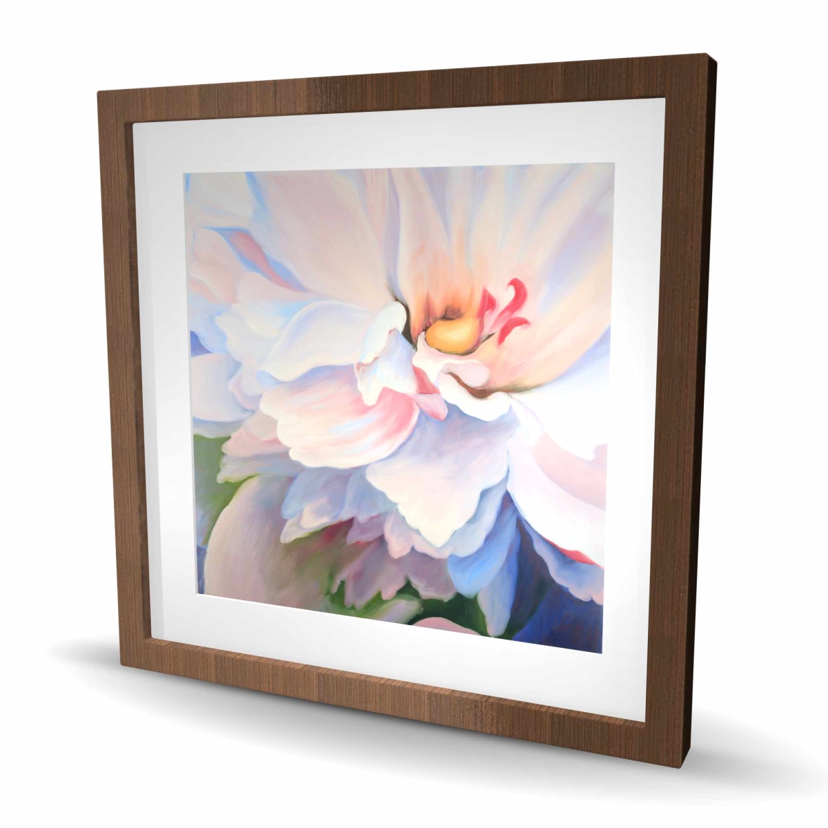 C1FM2424CNB7U3 24 x 24 in. Pastel Colored Flower - Blue Romantic Framed Matted Print