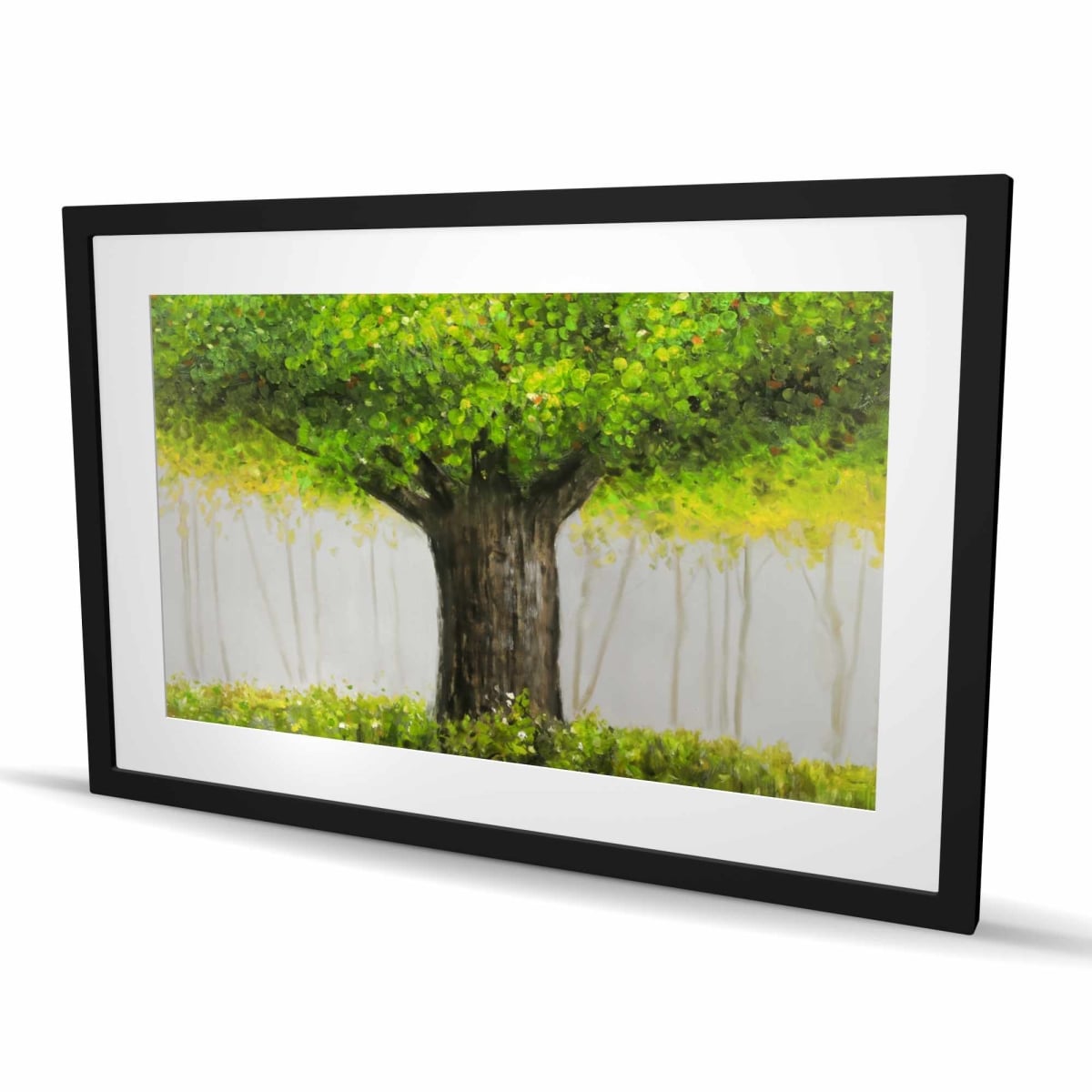 C1FM243610J9B8 24 x 36 in. Big Green Tree - Contemporary Landscapes Framed Print Decor