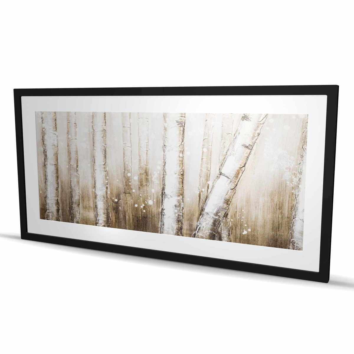C1FM24483ZZ9P4 24 x 48 in. Texturized Abstract Forest - Brown Trees Framed Matted Print