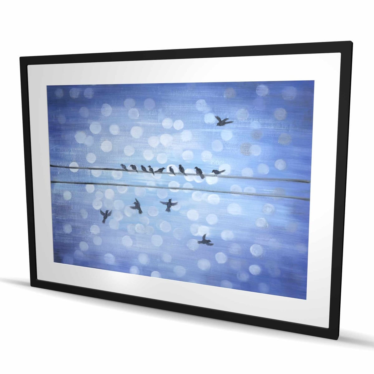 C1FM3648NPS6QD 36 x 48 in. Birds on A Wire Framed Matted Print - Blue Sky Home Decor
