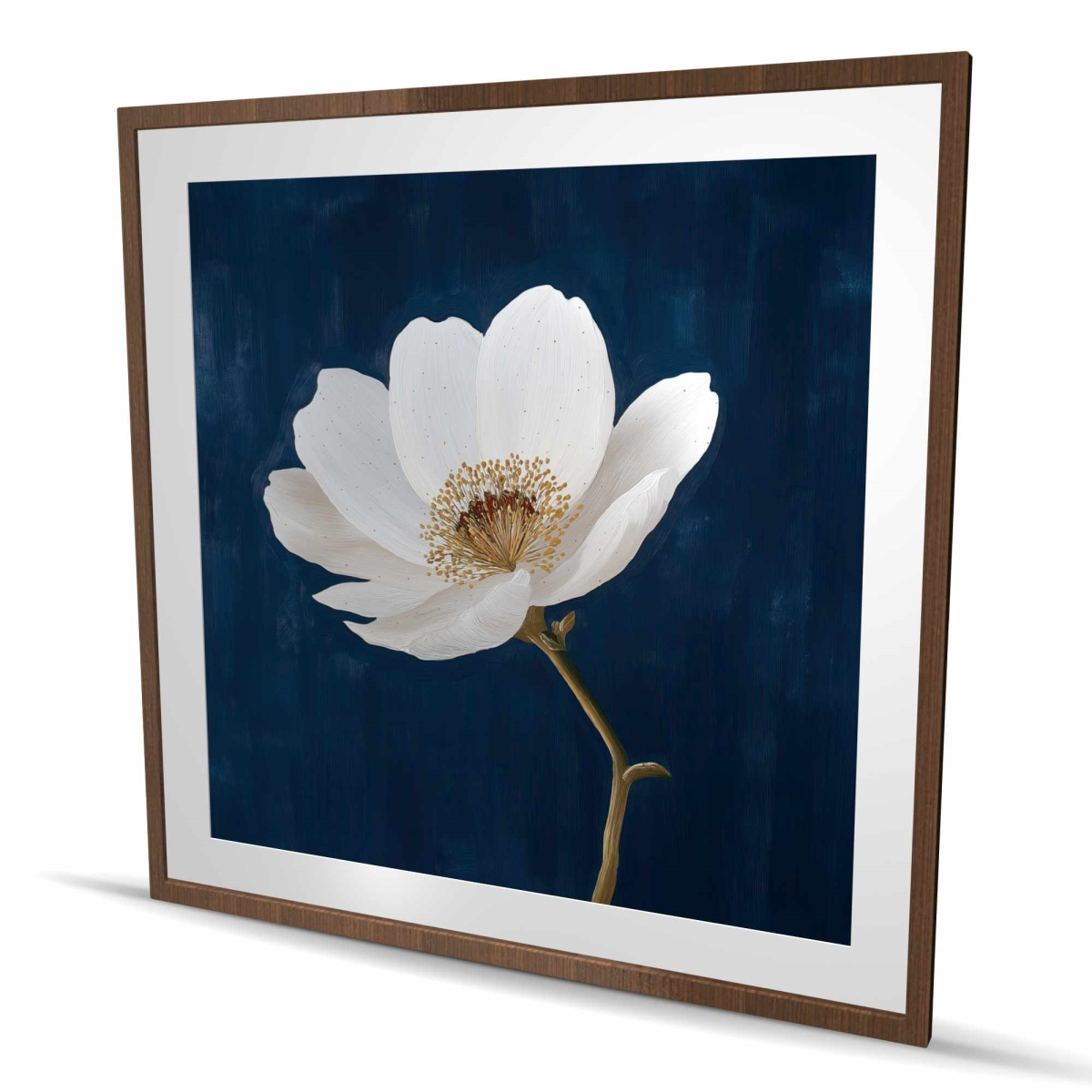 C1FM48489R2INC 48 x 48 in. Crooked Branch - Blue Floral Botanical Framed Print Decor