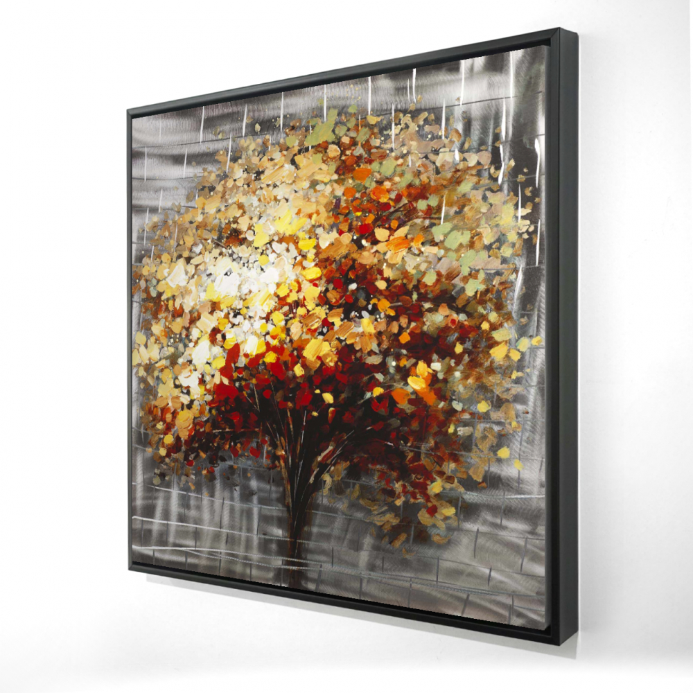 2081-2424-LA13 24 x 24 in. Abstract Tree by Fall Canvas - Brown Framed Bedroom Decor