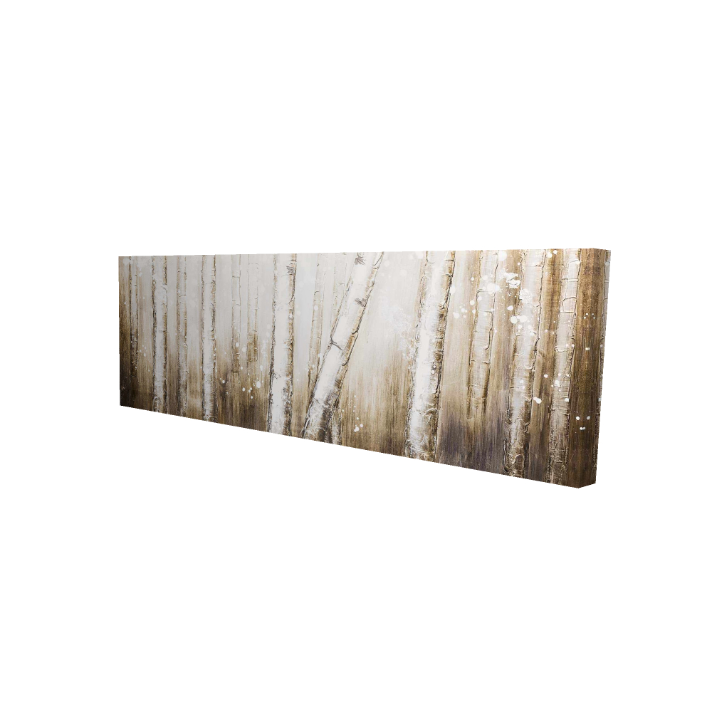 2080-1648-LA22 16 x 48 in. Texturized Abstract Forest Canvas - Modern Brown Bedroom Decor