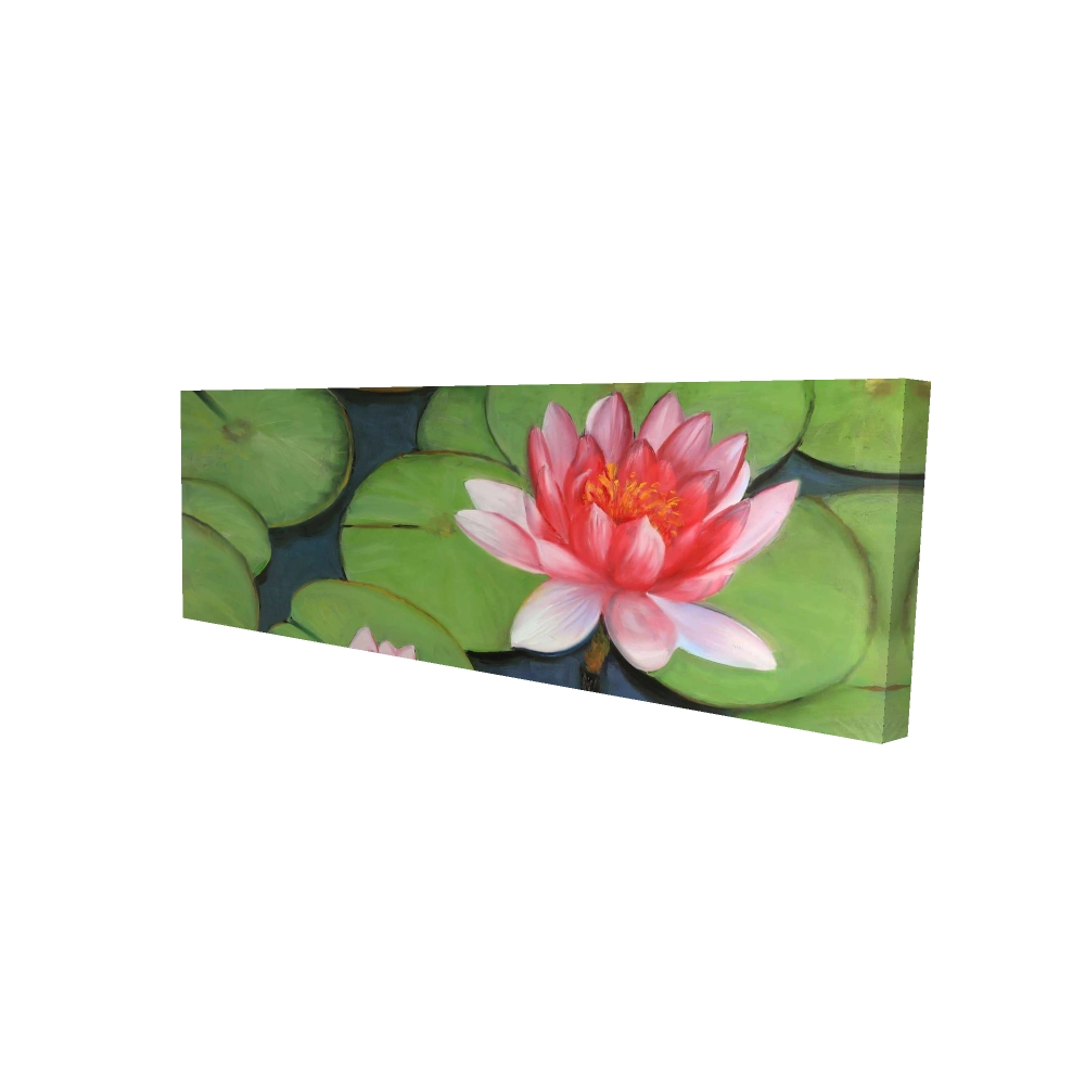 2080-1648-FL187 16 x 48 in. Romantic Floral Lotus Flowers Canvas - Home Decor Wall Art