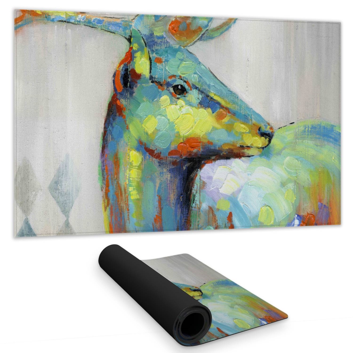 UPC 699767632779 product image for C1DM14240VO17K 14 x 24 in. Abstract Color Spotted Deer Desk Mat - Contemporary H | upcitemdb.com