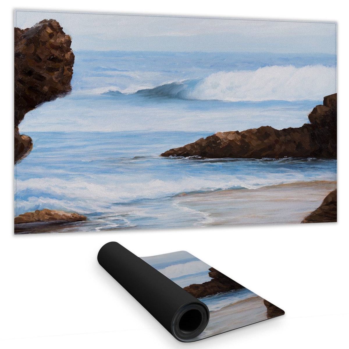 UPC 699767630508 product image for C1DM1424VRGRDZ 14 x 24 in. Coastal Blue Desk Mat - Rocks & Seaside Home Decor El | upcitemdb.com