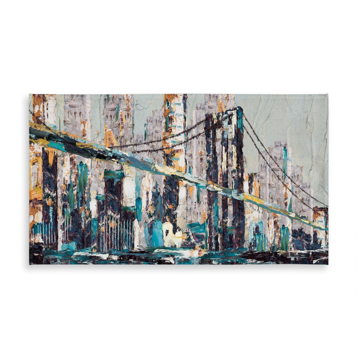 Picture of Begin Home Decor C1TCLRGEVDOKXK 58 x 102 in. Blue Abstract Bridge Tablecloth - Indoor & Outdoor Home Decor