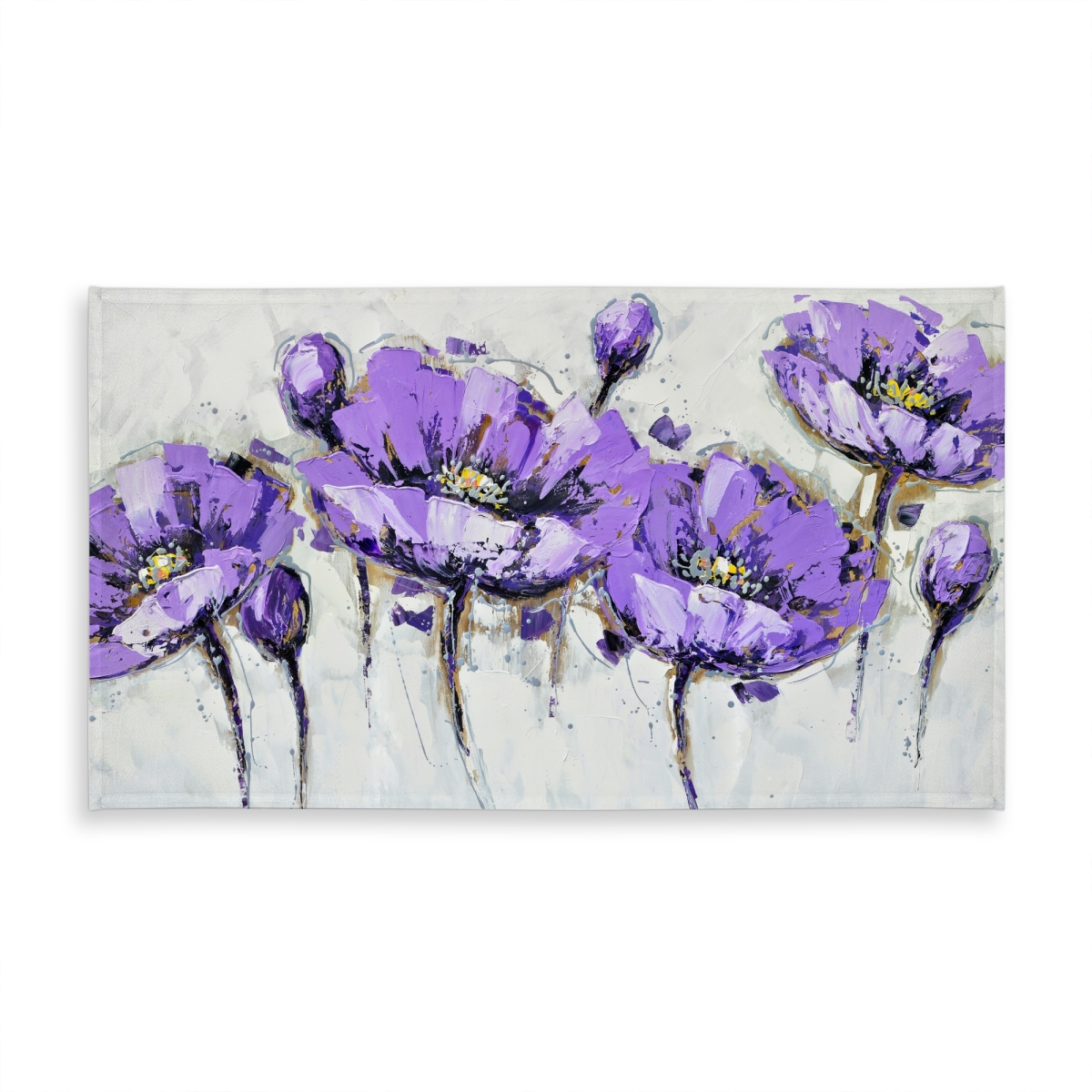 Picture of Begin Home Decor C1TCLRGEY1GUNK 58 x 102 in. Abstract Purple Flowers Tablecloth - Indoor & Outdoor Home Decor