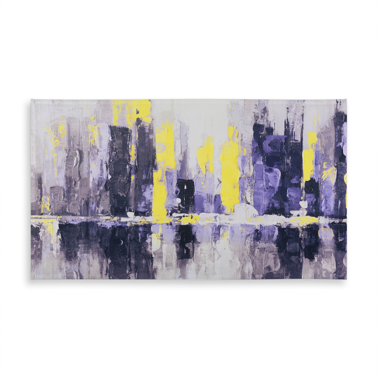 Picture of Begin Home Decor C1TCLRGEYTG57X 58 x 102 in. Yellow Abstract Cityscape Tablecloth - Indoor & Outdoor Decor