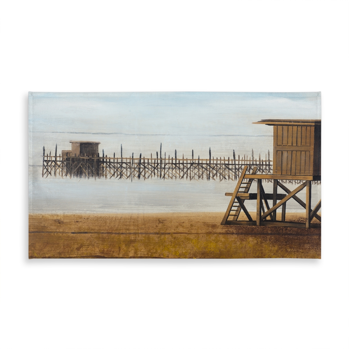Picture of Begin Home Decor C1TCLRGEZTV97U 58 x 102 in. Lifeguard Tower Tablecloth - Coastal Sea Decor for Home