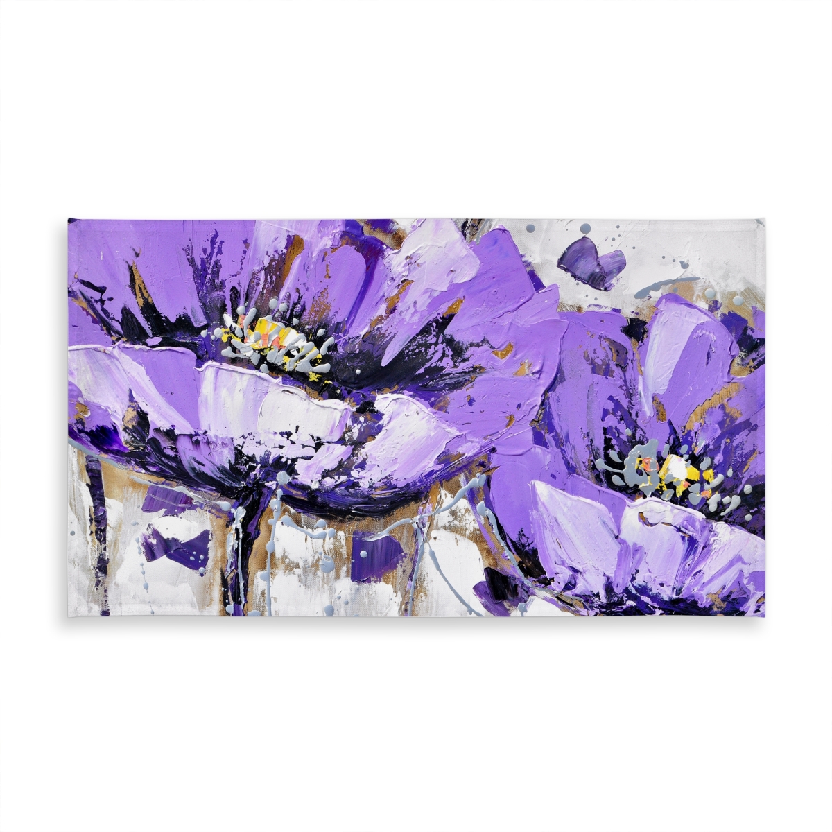 Picture of Begin Home Decor C1TCLRGELVAHN8 58 x 102 in. Gray Botanical Tablecloth - Purple Anemone Flowers Decor