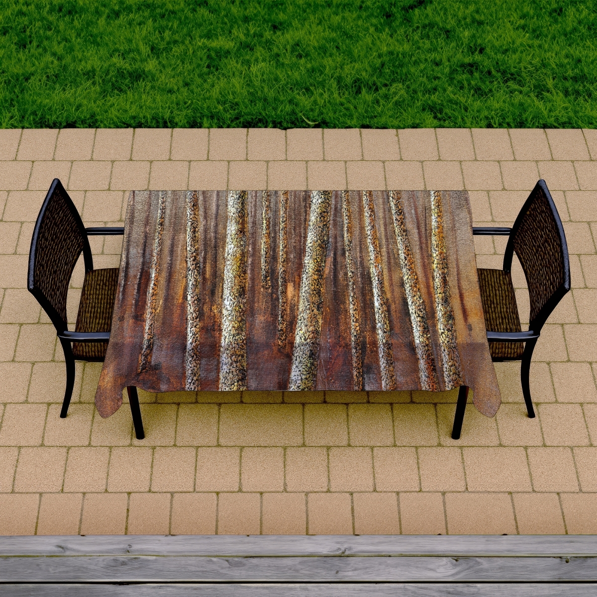 Picture of Begin Home Decor C1TCLRGE2IPBO4 58 x 102 in. Forest Tablecloth - Brown Trees Design for Indoor & Outdoor Use