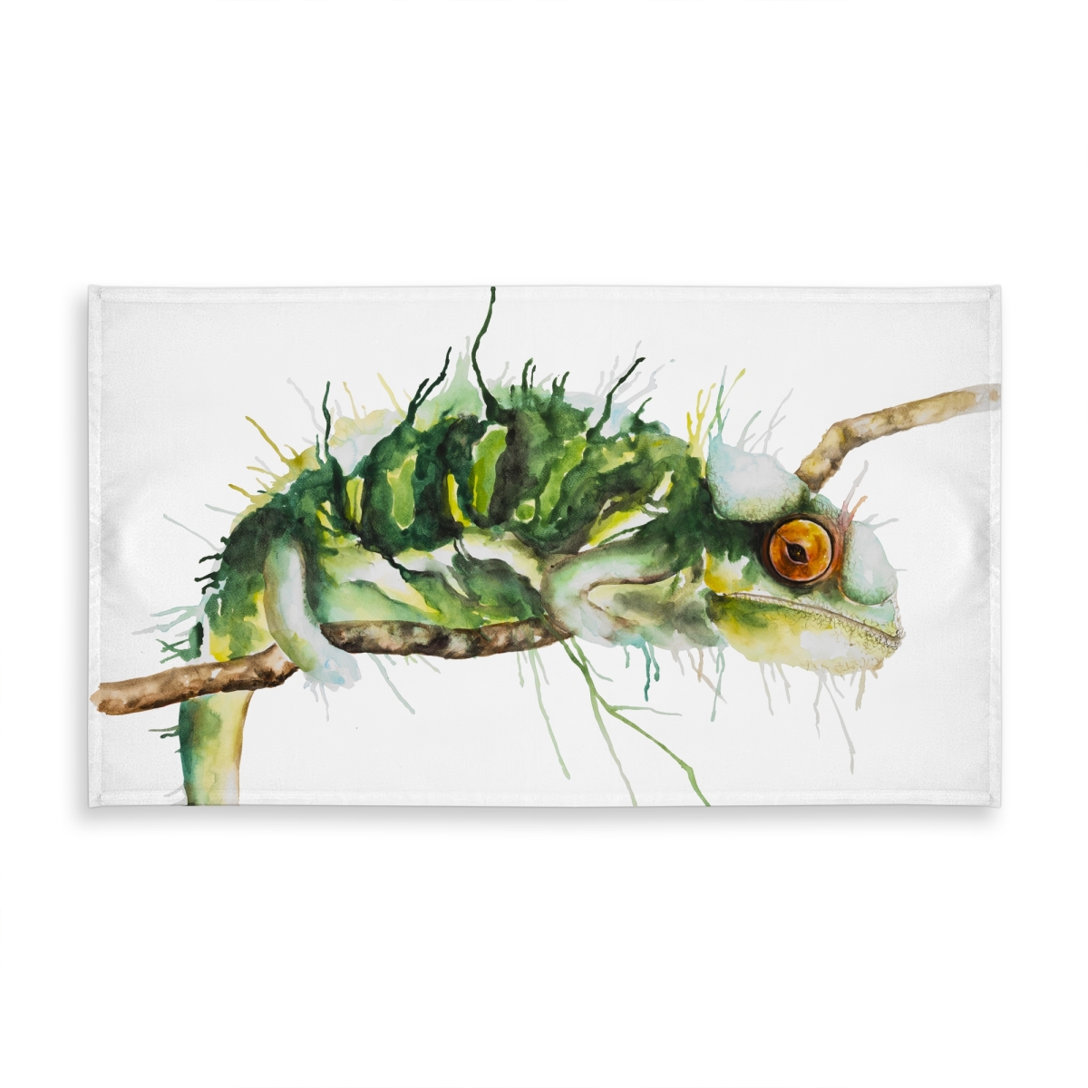 Picture of Begin Home Decor C1TCLRGETECM0Q 58 x 102 in. Chameleon on the Lookout Tablecloth - Green Reptile Decor