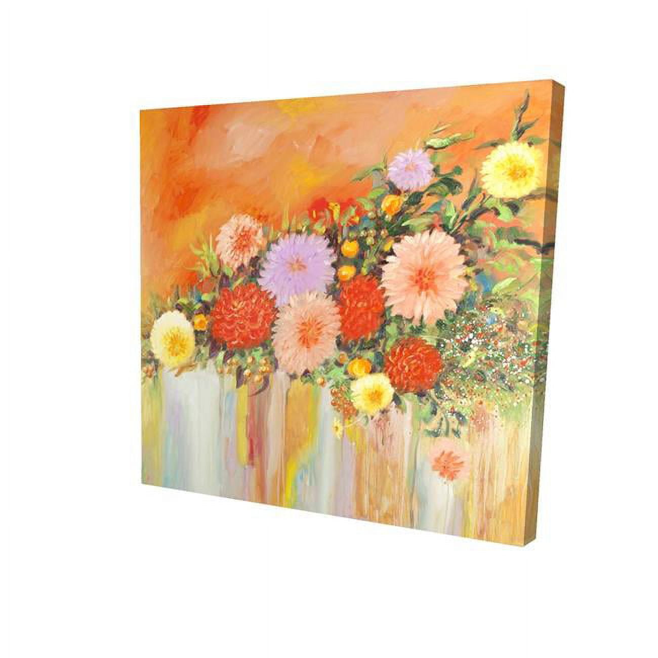 32 x 32 in. Colorful Abstract Flowers-Print on Canvas