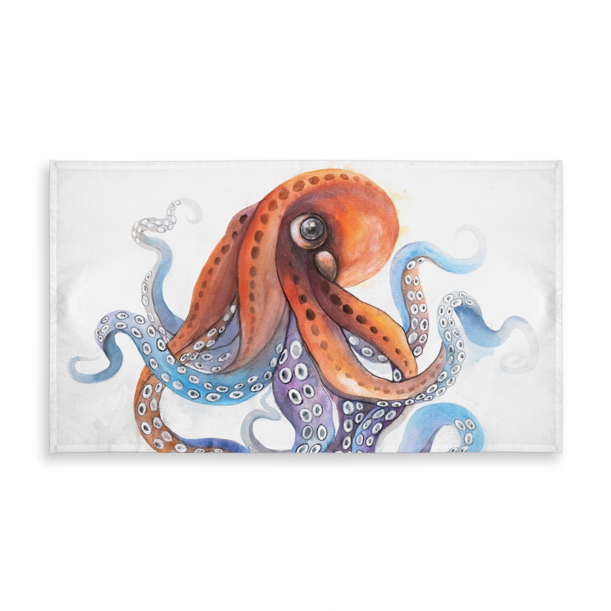 Picture of Begin Home Decor C1TCLRGEPA7FIW 58 x 102 in. Funny Colorful Octopus Tablecloth - Blue Animal Home Decor