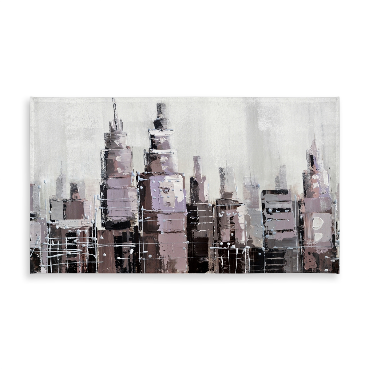Picture of Begin Home Decor C1TCLRGEOLTSOS 58 x 102 in. Modern White Cities Tablecloth - Abstract Grayscale Cityscape