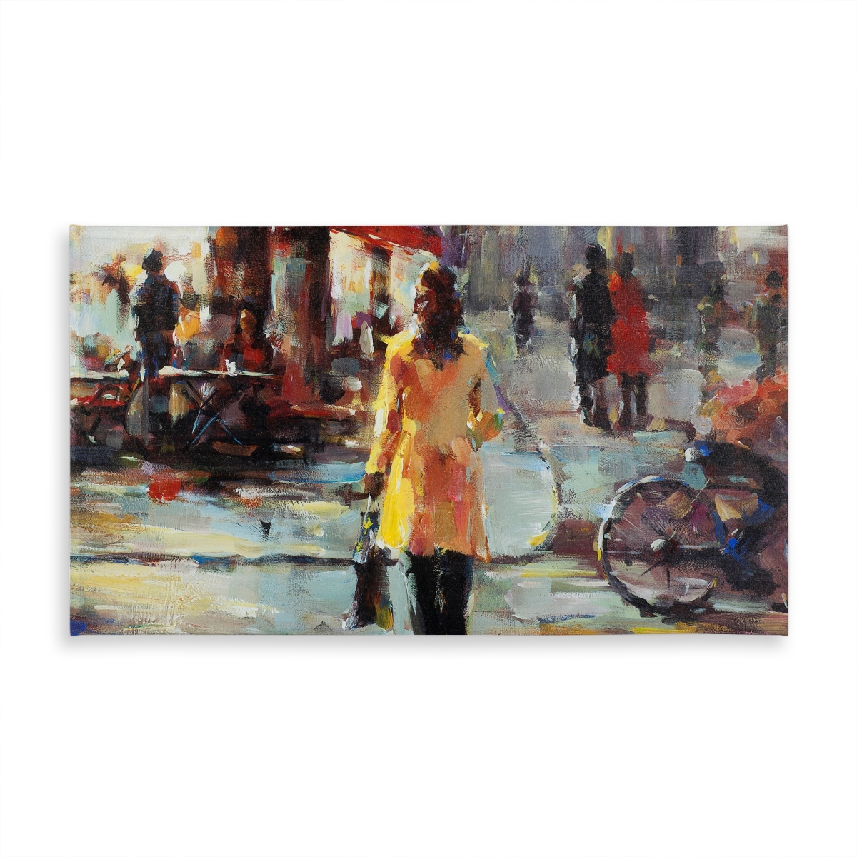 Picture of Begin Home Decor C1TCLRGEXS49VU 58 x 102 in. Red Tablecloth-Woman Walking in Paris - Indoor & Outdoor Decor