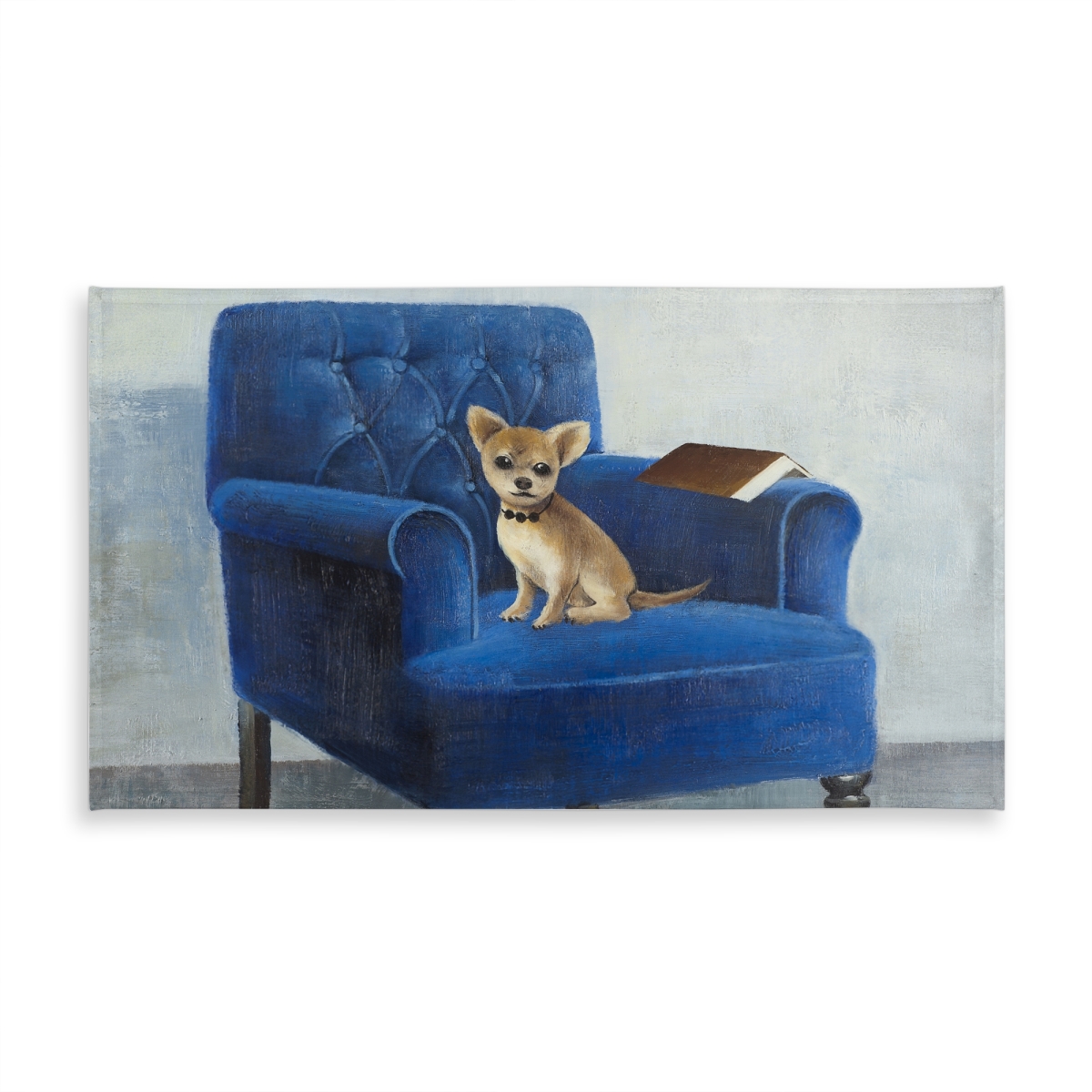Picture of Begin Home Decor C1TCLRGEWRWGJ1 58 x 102 in. Chihuahua on Blue Armchair Tablecloth - Indoor & Outdoor Decor