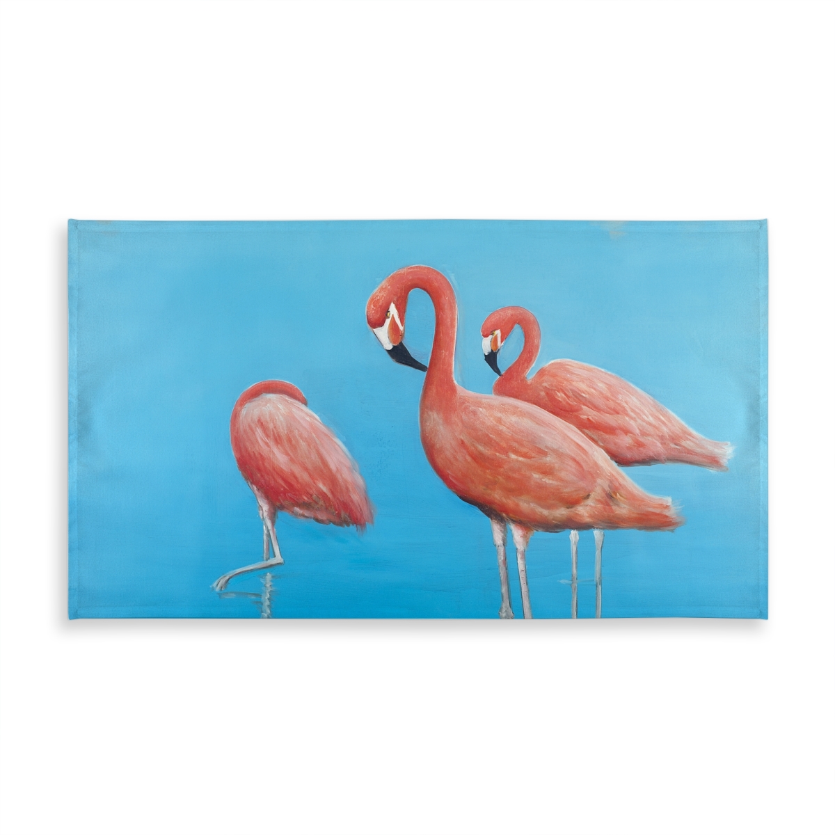 Picture of Begin Home Decor C1TCLRGETY06B0 58 x 102 in. Bird Blue Group of Flamingos Tablecloth - Indoor & Outdoor Decor