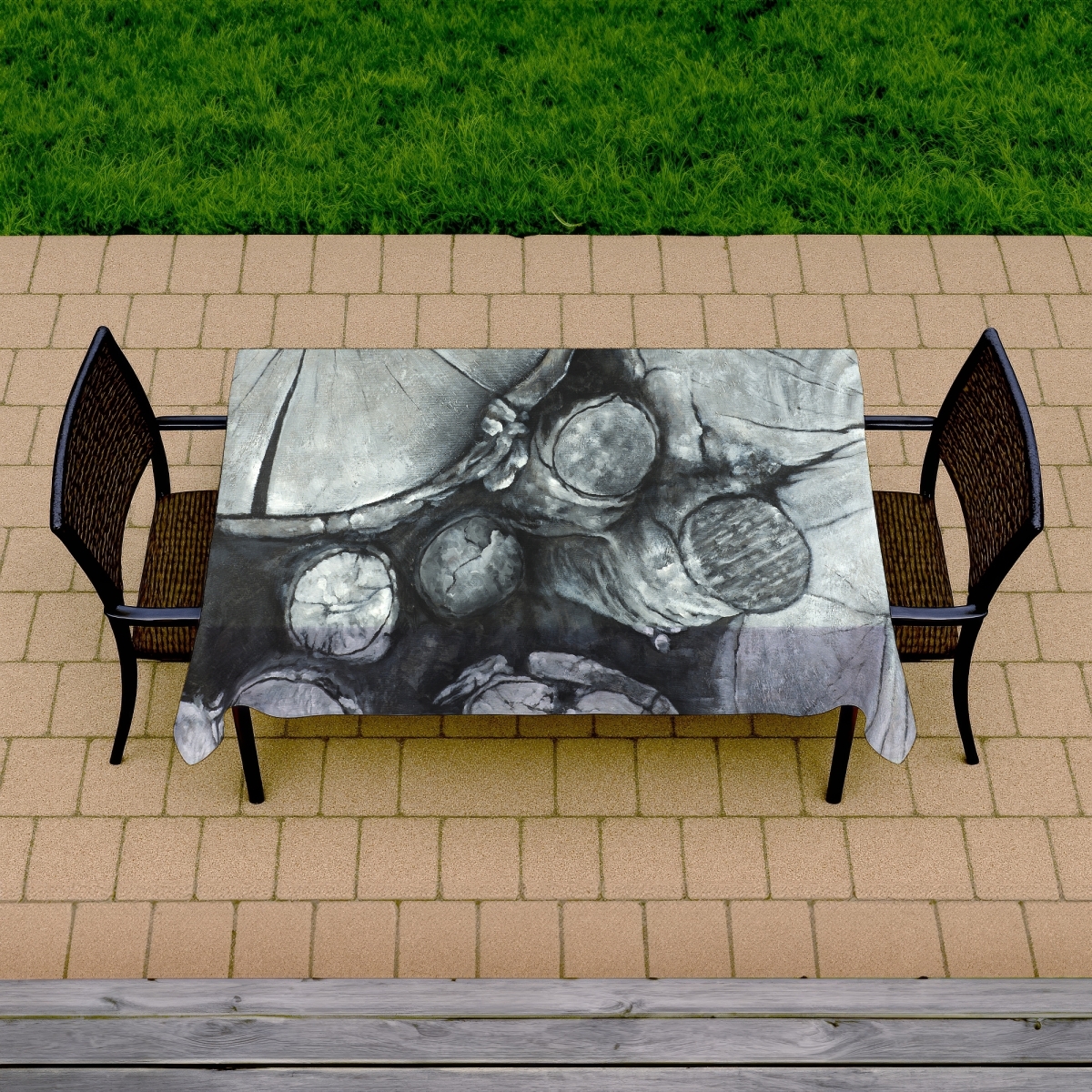 Picture of Begin Home Decor C1TCLRGESSSAS9 58 x 102 in. Textured Wooden Logs Tablecloth - Indoor & Outdoor Home Decor