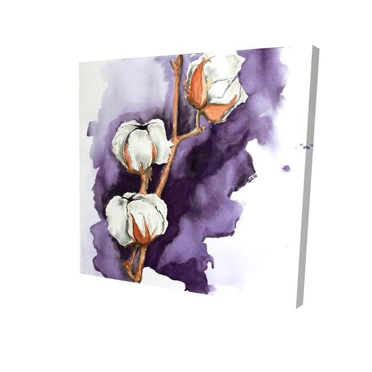 32 x 32 in. Cotton Flowers on A Purple Background-Print on Canvas