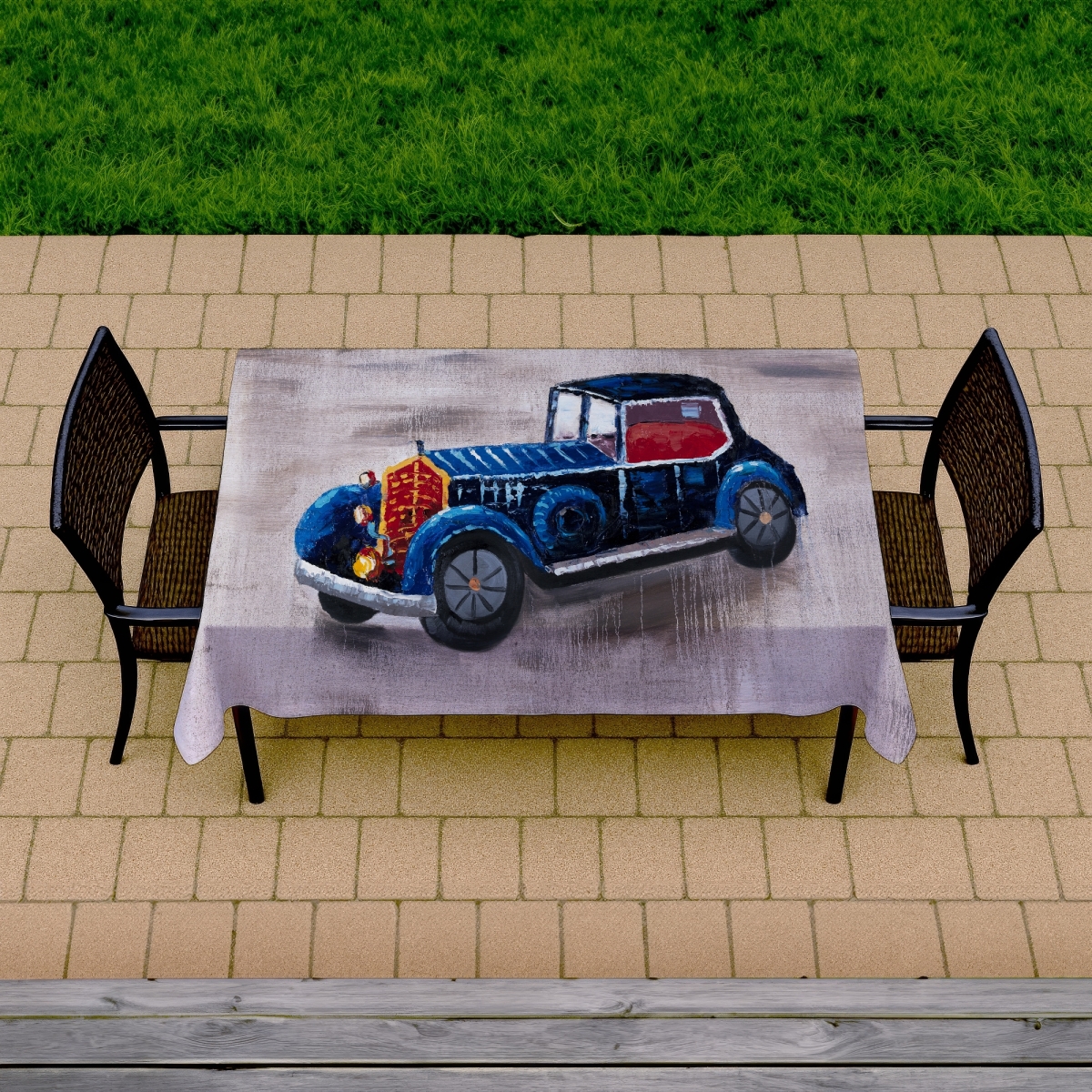 Picture of Begin Home Decor C1TCLRGETTPWMT 58 x 102 in. Toy Car Tablecloth - Blue Indoor & Outdoor Home Decor