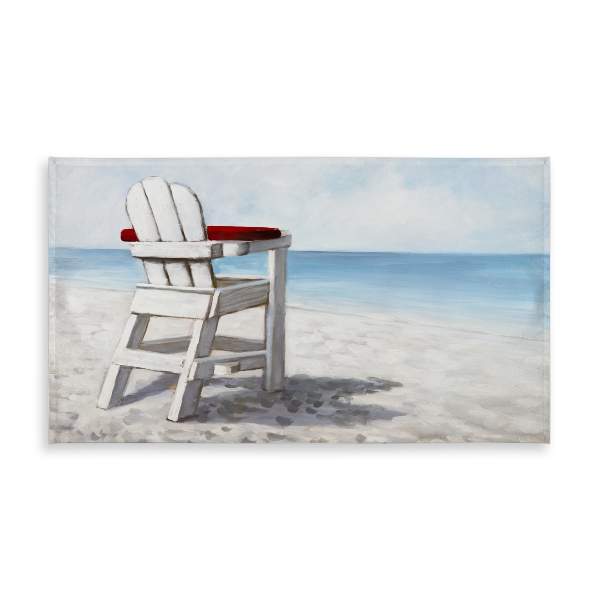 Picture of Begin Home Decor C1TCLRGEVFHAFX 58 x 102 in. White Beach Chair Tablecloth - Coastal Blue Sea Decor