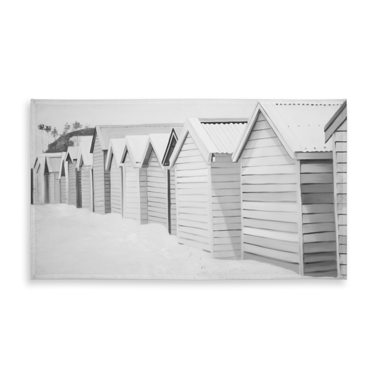 Picture of Begin Home Decor C1TCLRGEW43FPV 58 x 102 in. Coastal Sea White Tablecloth - Beach Cabins for Home Decor