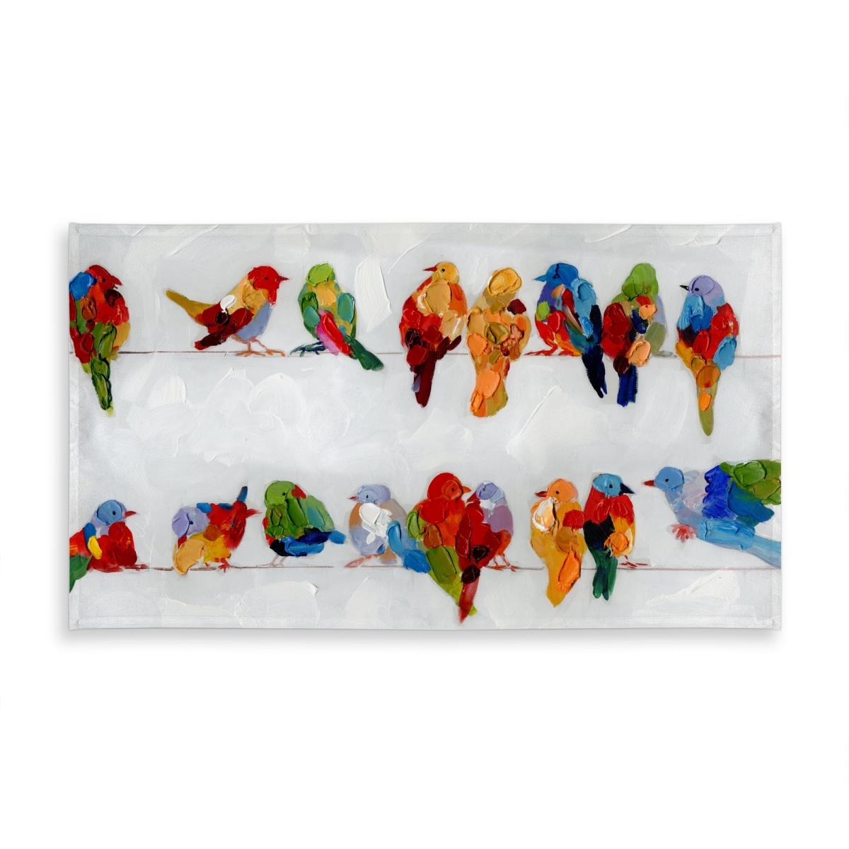 Picture of Begin Home Decor C1TCLRGEPC2S9Q 58 x 102 in. Bedroom Animals Blue Tablecloth - Colorful Birds on A Wire