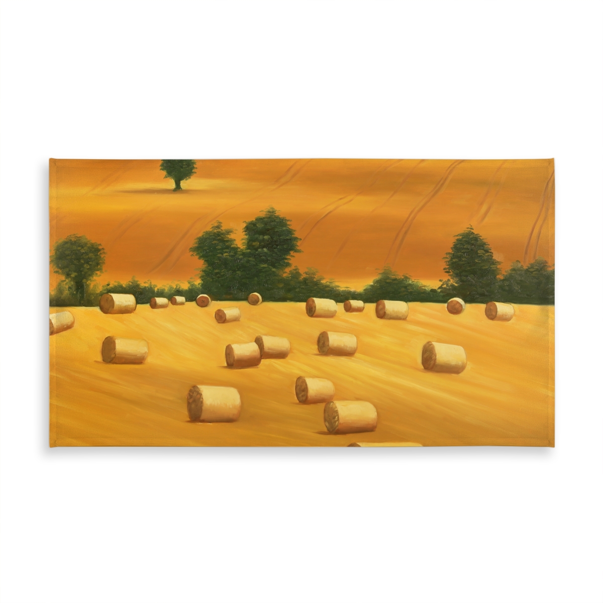 Picture of Begin Home Decor C1TCLRGEW4BBHO 58 x 102 in. Rustic Blue Landscapes Hay Bale Fields Tablecloth - Indoor & Outdoor