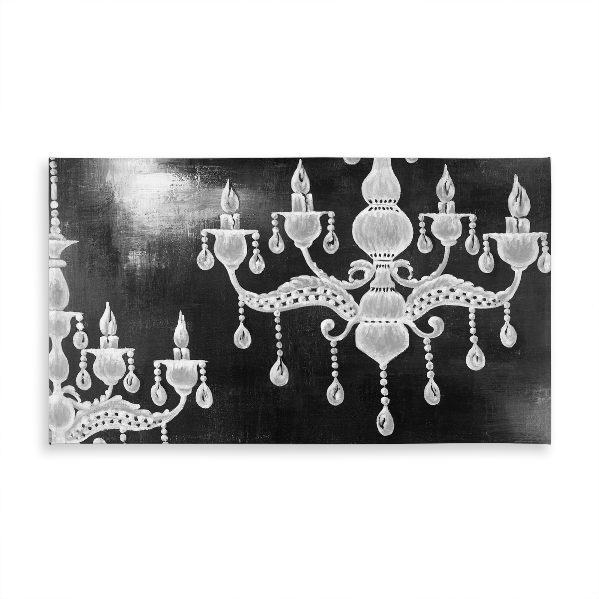 Picture of Begin Home Decor C1TCLRGELOVMOV 58 x 102 in. White Chandeliers Tablecloth - Indoor & Outdoor Home Decor