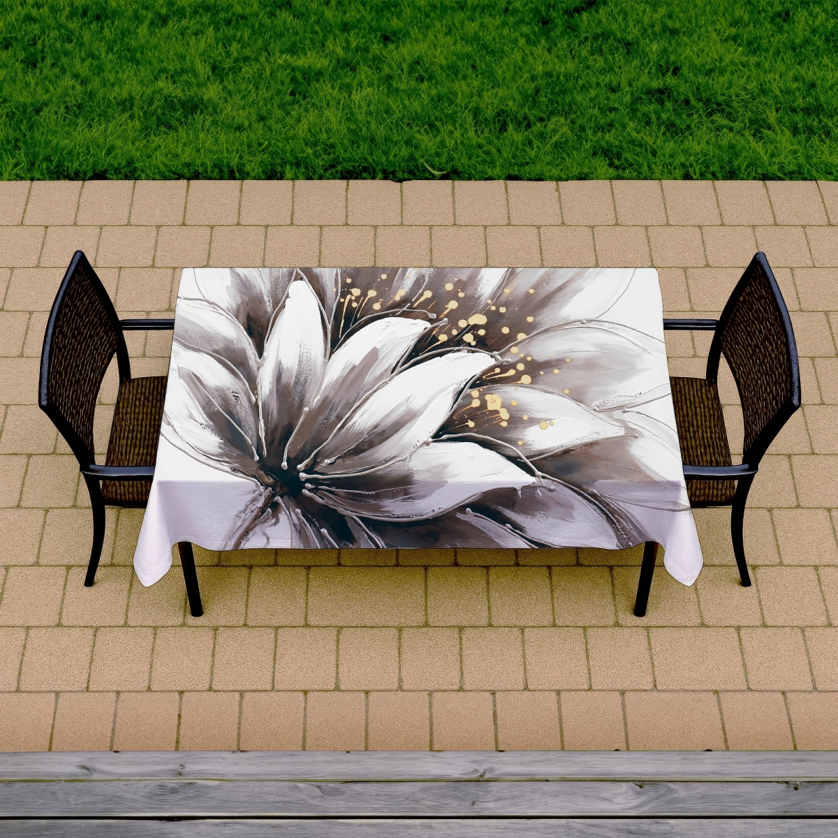 Picture of Begin Home Decor C1TCLRGEL3C5BD 58 x 102 in. Purple Botanical Bedroom Tablecloth - Indoor & Outdoor Decor