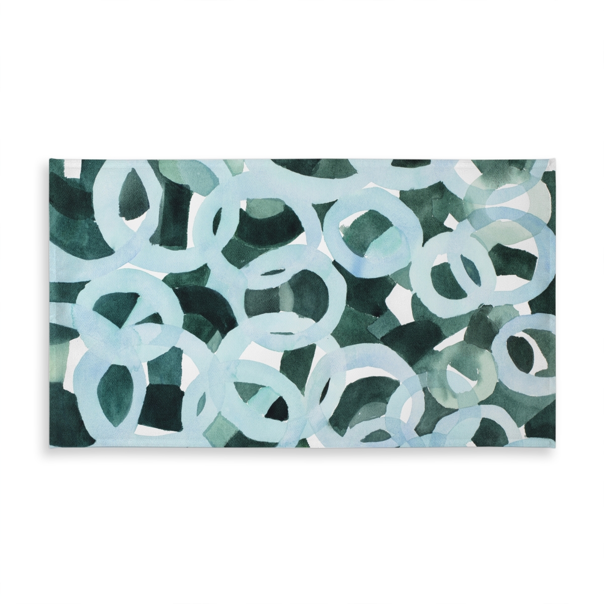 Picture of Begin Home Decor C1TCLRGEXTNQDW 58 x 102 in. Turquoise Abstract Circles Tablecloth - Indoor & Outdoor Decor