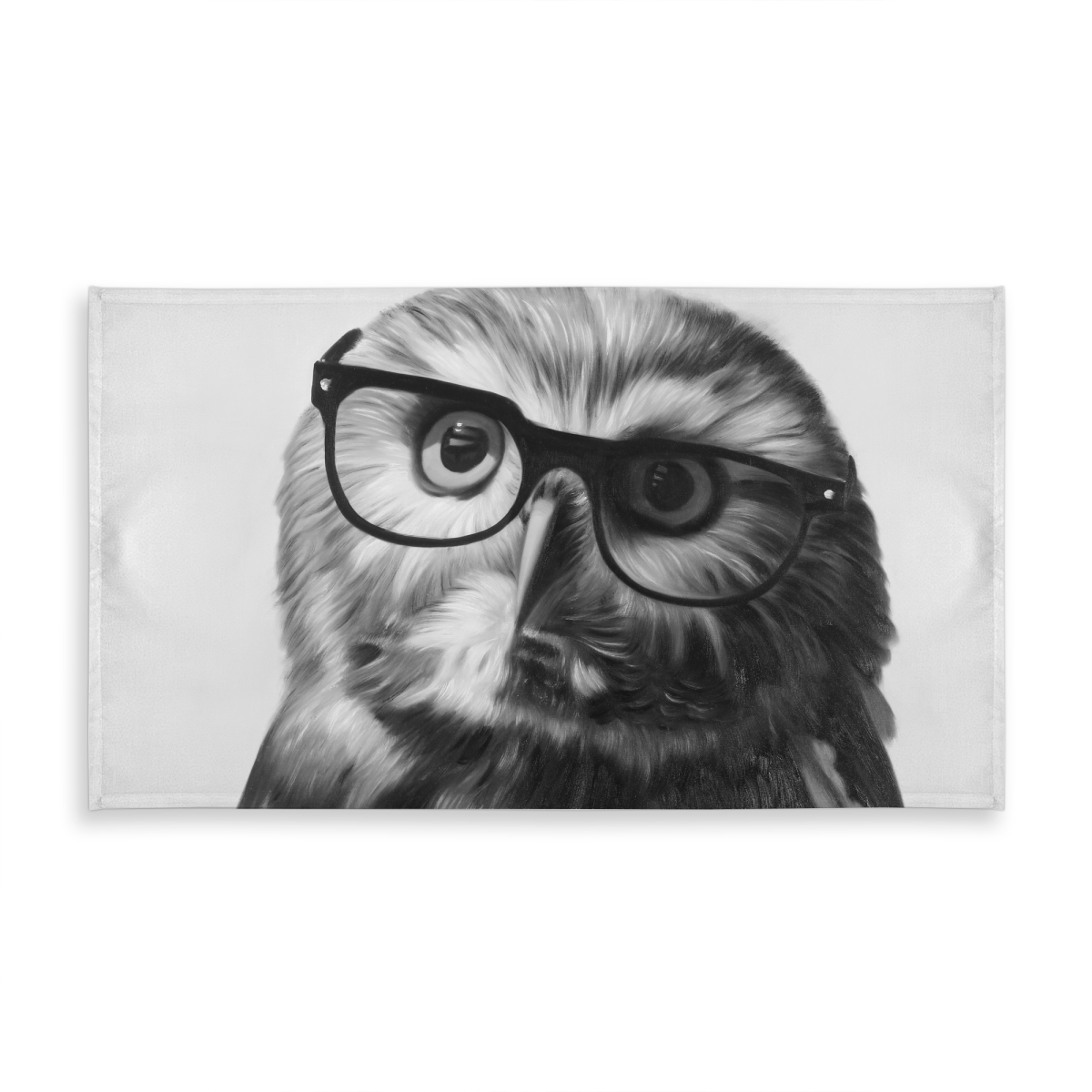 Picture of Begin Home Decor C1TCLRGEZEQ1E3 58 x 102 in. White Owl Tablecloth - Northern Saw-Whet with Glasses Decor
