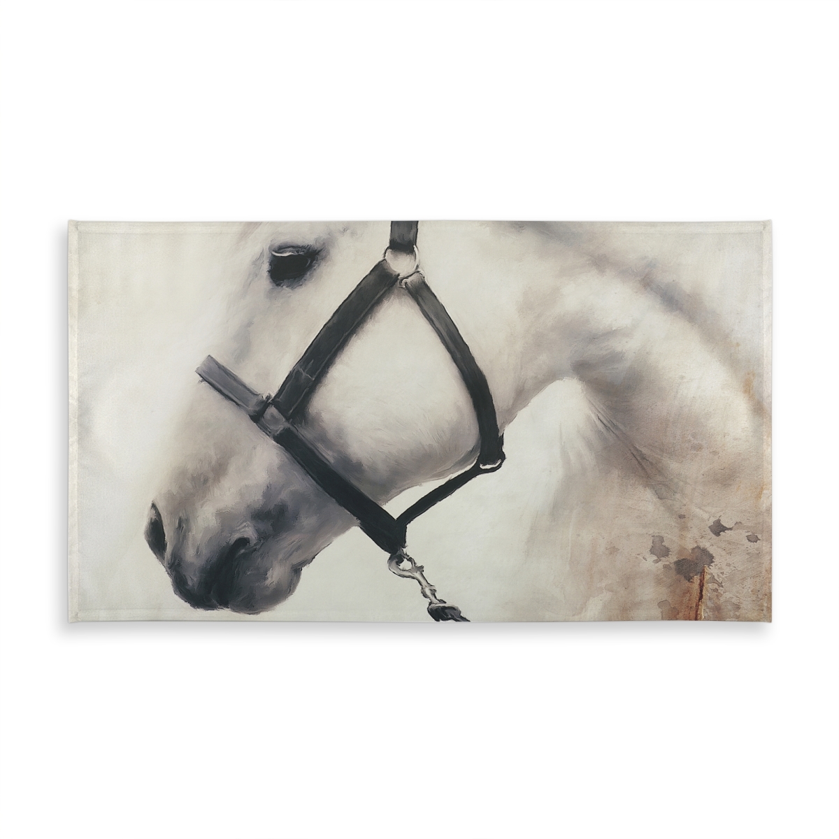 Picture of Begin Home Decor C1TCLRGEVVFEKY 58 x 102 in. Darius the White Horse Tablecloth - Western Farm Decor