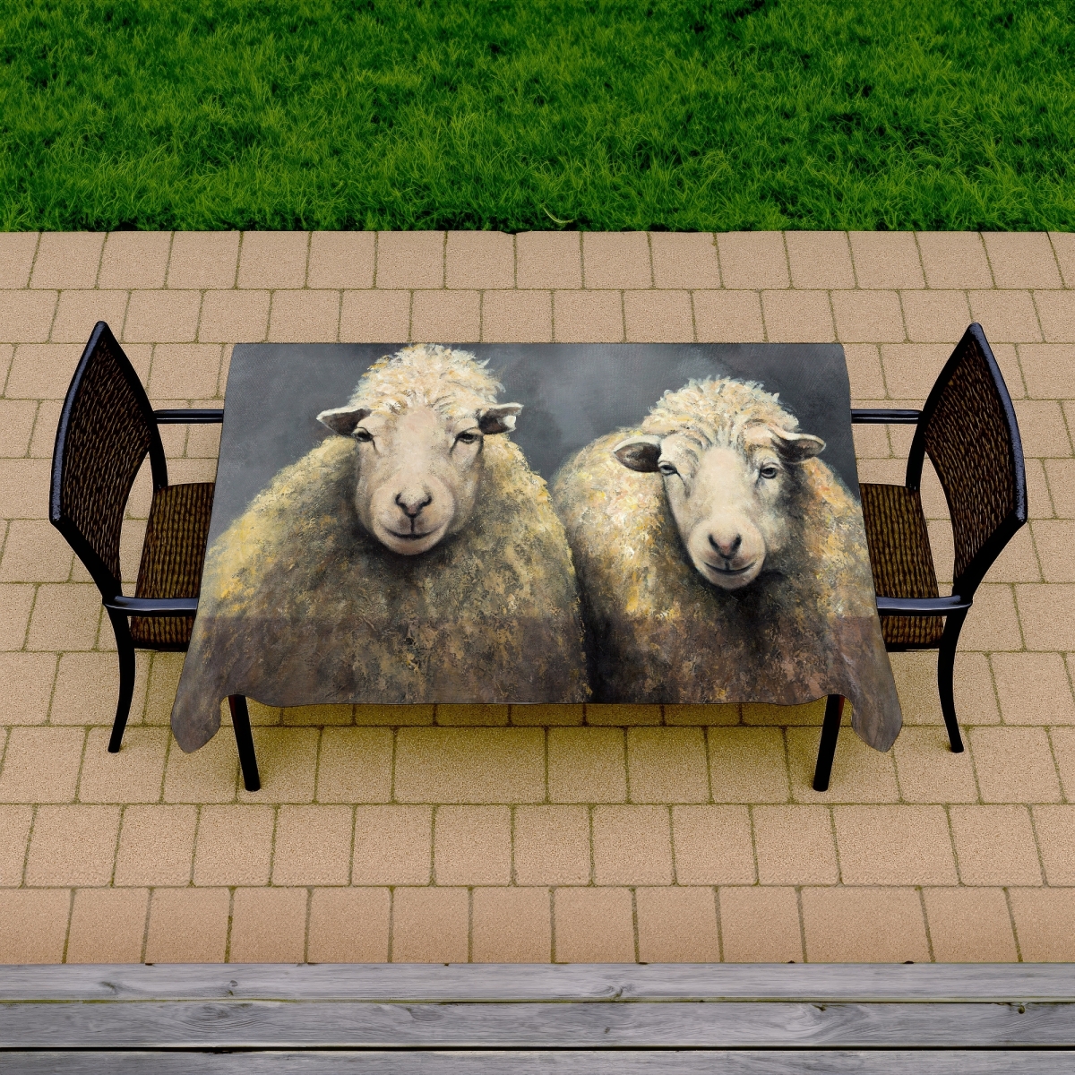 Picture of Begin Home Decor C1TCLRGEZ4AP56 58 x 102 in. Wool Sheeps Tablecloth - Farm Animal Decor for Home & Garden