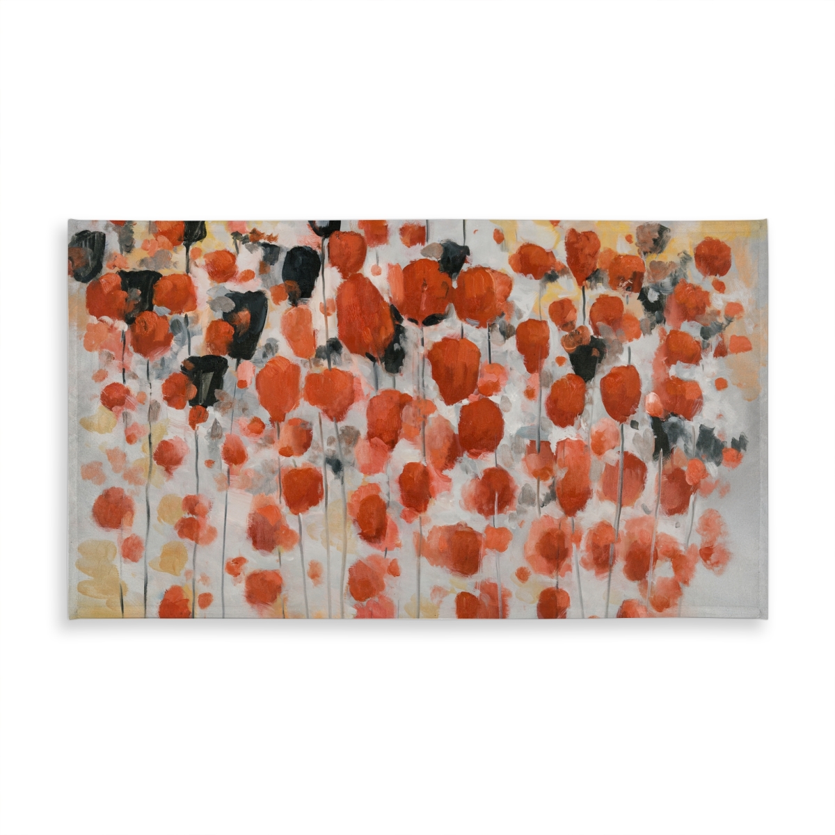 Picture of Begin Home Decor C1TCLRGE38X6IK 58 x 102 in. Abstract Gray Tablecloth - Red Dotted Flowers - Indoor & Outdoor
