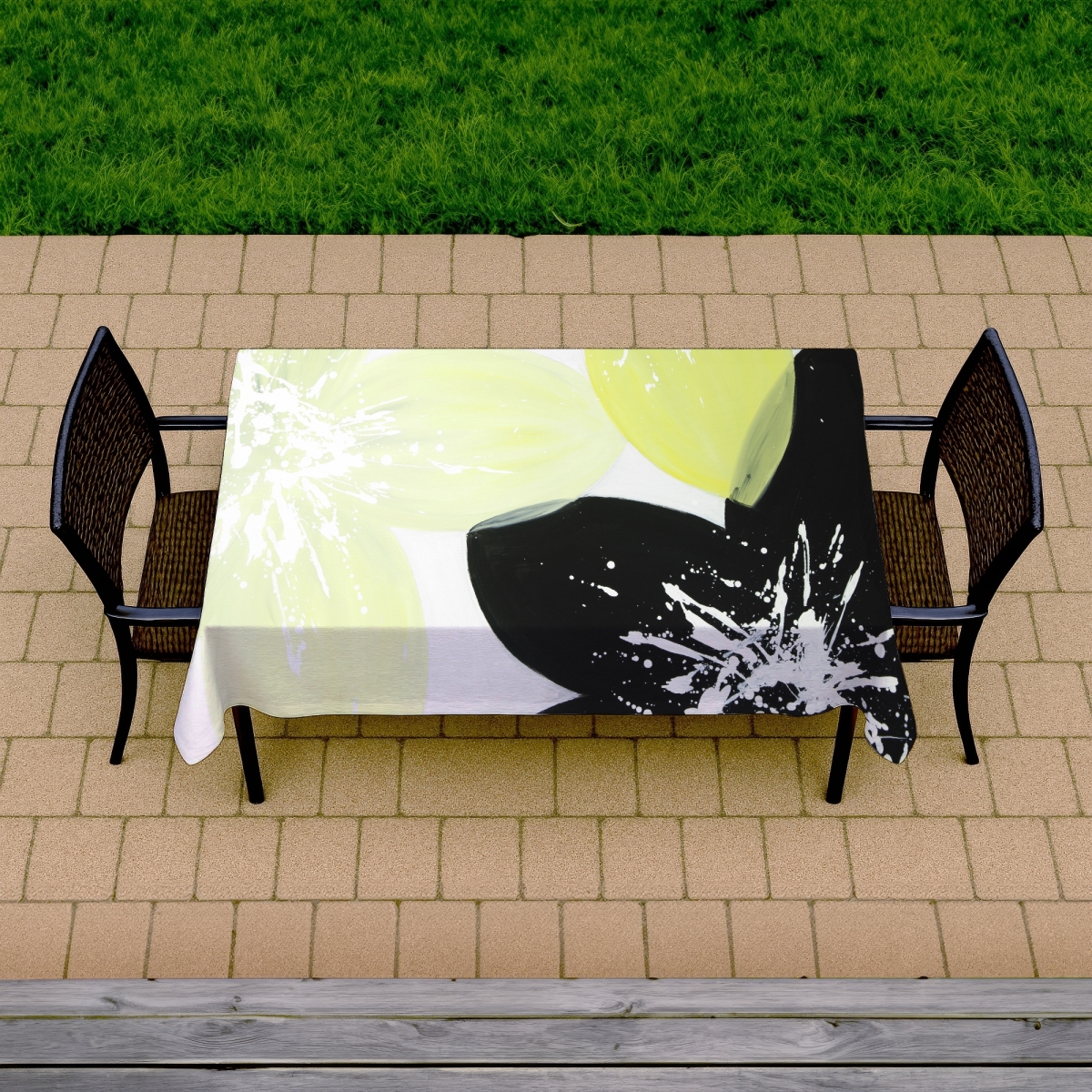 Picture of Begin Home Decor C1TCLRGEUPPMIK 58 x 102 in. Yellow Floral Tablecloth - Indoor & Outdoor White Bedroom Decor