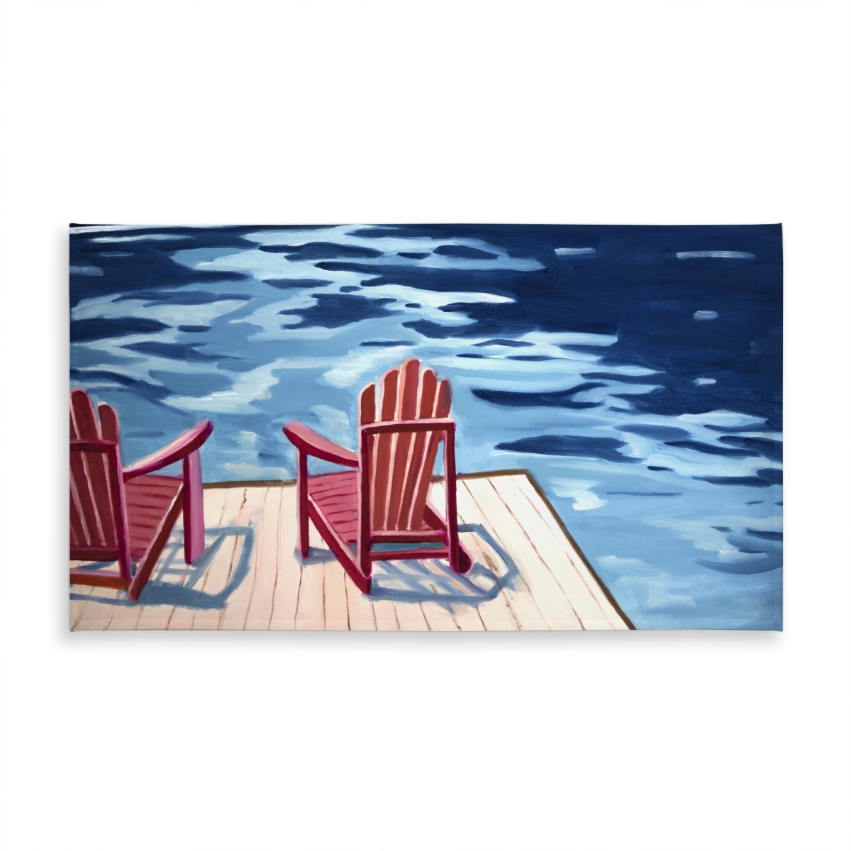 Picture of Begin Home Decor C1TCLRGEVSC2BW 58 x 102 in. Lake Dock Mountains Tablecloth - Indoor Outdoor Home Decor